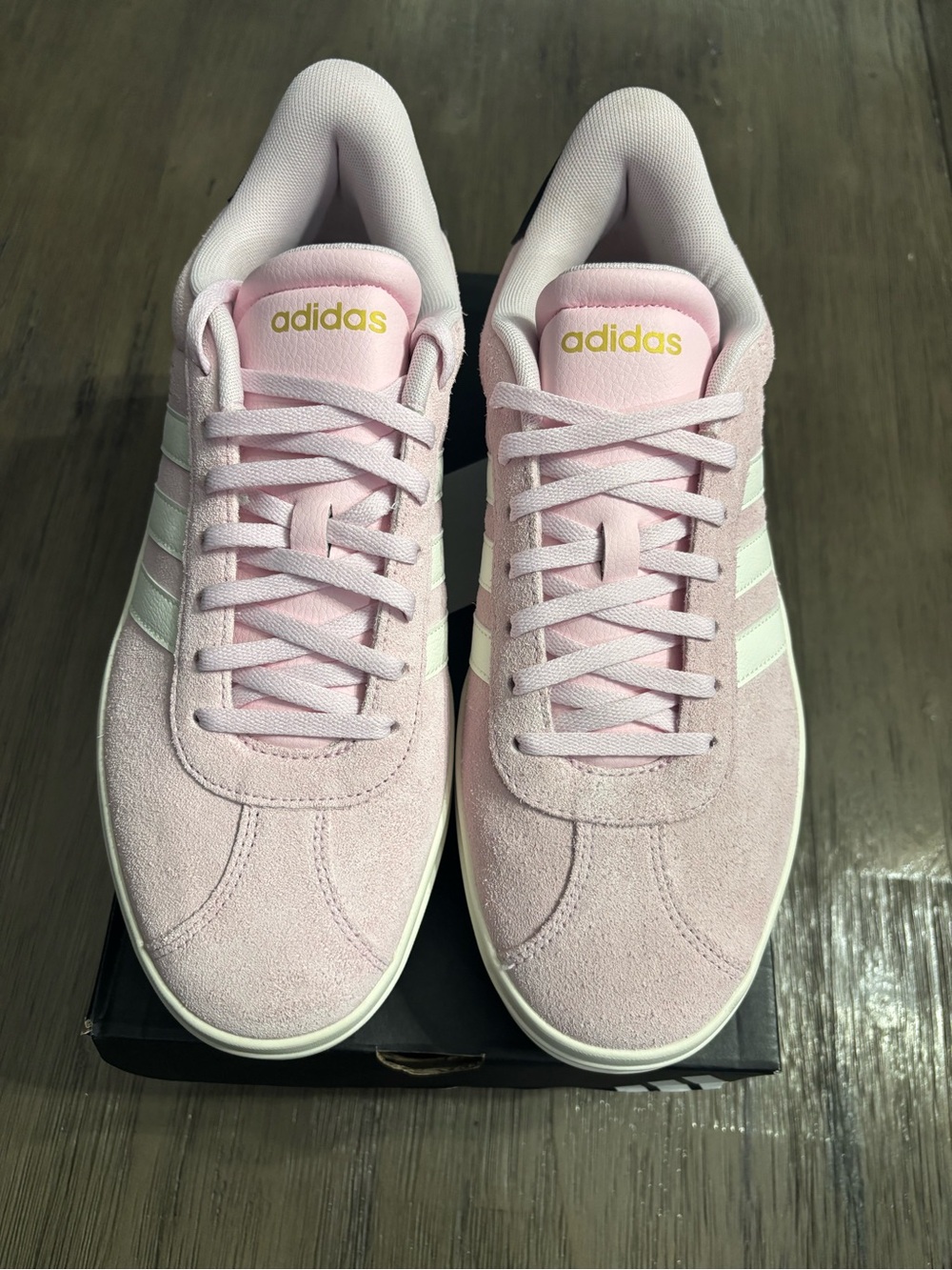 Adidas VL Court BOLD Pink Suede and White Platform Sneakers NWT Womens Size 10 - Picture 2 of 7
